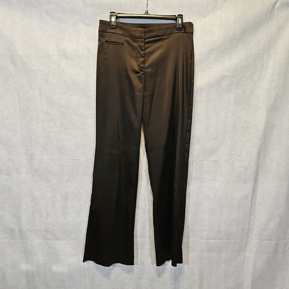 MSK Satin Feel 70's Vibe Chocolate Brown Trousers Size 8 - Picture 1 of 7